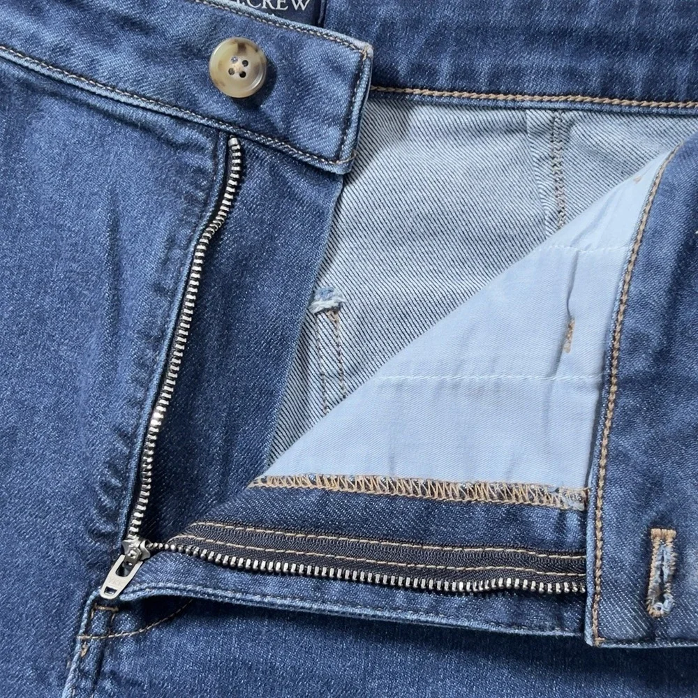 J. Crew High Rise Trouser Jeans Women Sz 28 Blue Wide‎ Leg Stretch